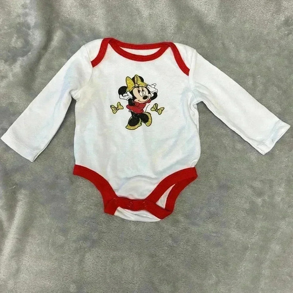 Disney - Minnie Mouse - Long  sleeve onsie. Size 0-3 months - Picture 1 of 4